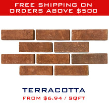 Load image into Gallery viewer, Thin Brick Veneer - Artisanal Collection - Terracotta
