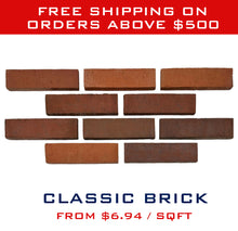 Load image into Gallery viewer, Thin Brick Veneer - Extruded Wirecut Collection - Classic Brick
