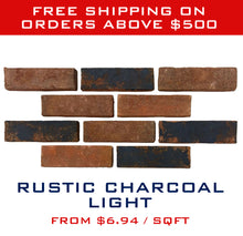 Load image into Gallery viewer, Thin Brick Veneer - Artisanal Collection - Rustic Charcoal Light
